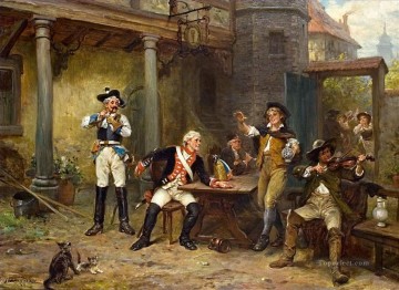 酒場の兵士たち ロバート・アレクサンダー・ヒリングフォードの歴史的な戦闘シーン Oil Paintings